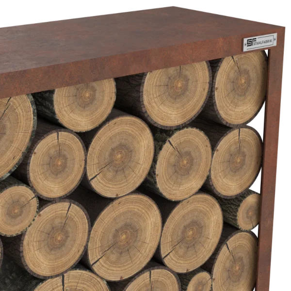 Kaminholzregal Rost «Nature Log», 100-200 x 35 x 180 cm - Image 2