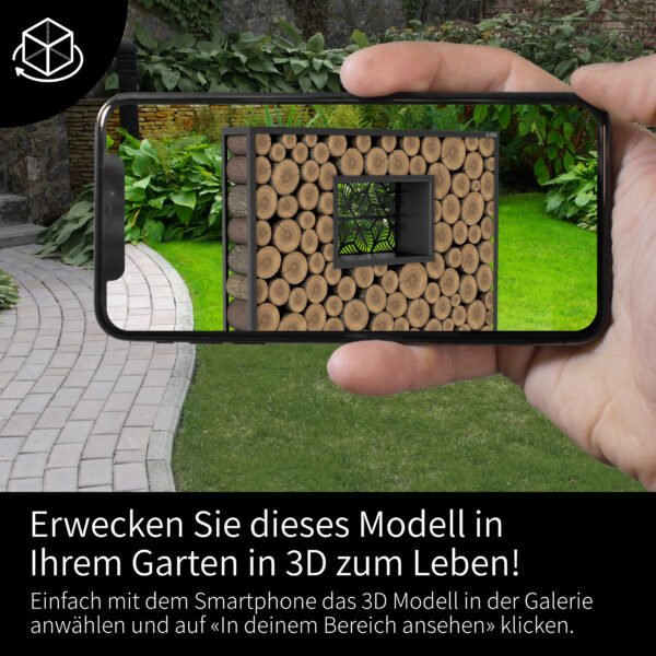 Fenster mit Muster Kaminholzregal Schwarz «Tinted Log» - Image 5