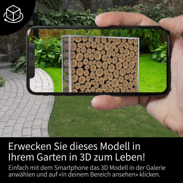 Kaminholzregal Edelstahl «Elite Steel», 100-200 x 35 x 180 cm - Image 5