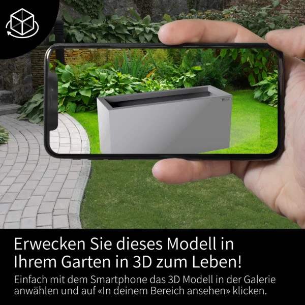 Blumenkasten Edelstahl-Optik «Element Steel», 100-150 x 35 x 45 cm - Image 5