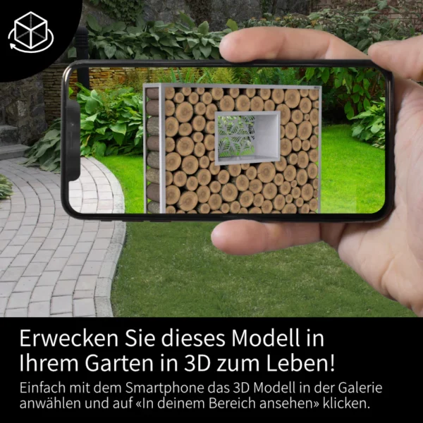 Fenster mit Muster Kaminholzregal Edelstahl «Elite Steel» - Image 5
