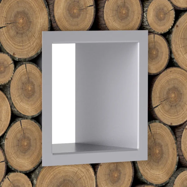 Fenster eckig Kaminholzregal Edelstahl «Elite Steel» - Image 6