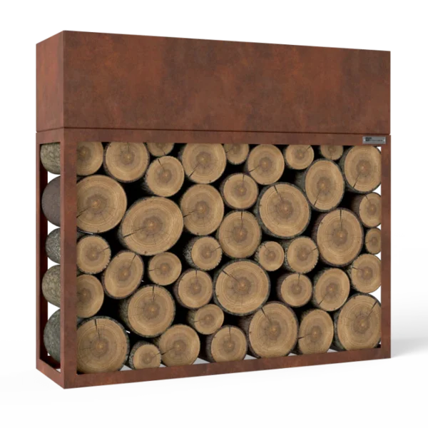 Blumenkasten mit Kaminholzregal Rost «Nature Box», 120-180 x 35 x 110 cm - Image 4