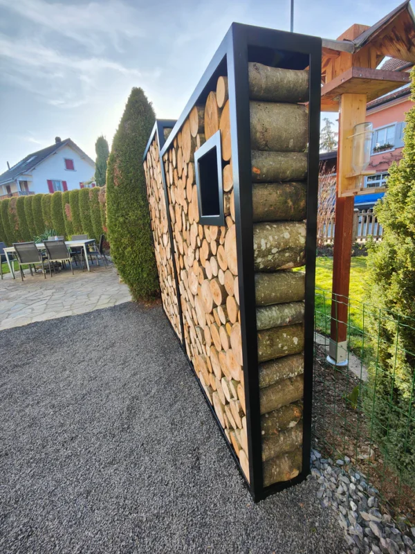 Kaminholzregal Anthrazit «Coal Craft», 100-200 x 35 x 180 cm - Image 8