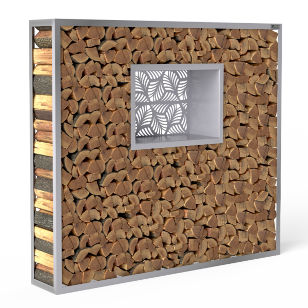 Fenster mit Muster Kaminholzregal Edelstahl «Elite Steel» - Image 3