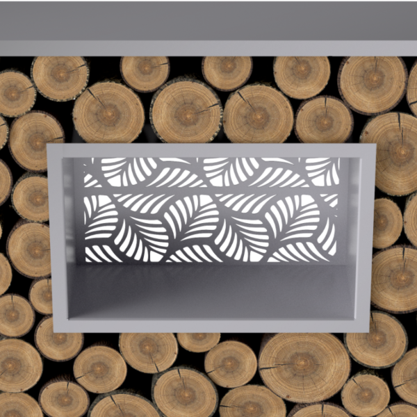 Fenster mit Muster Kaminholzregal Edelstahl «Elite Steel» - Image 4