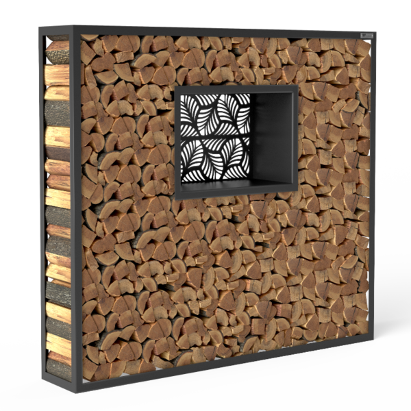 Fenster mit Muster Kaminholzregal Schwarz «Tinted Log» - Image 3