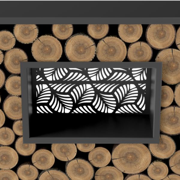 Fenster mit Muster Kaminholzregal Schwarz «Tinted Log» - Image 2