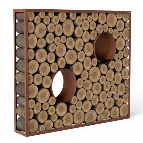 Fenster rund Kaminholzregal Rost «Nature Log»