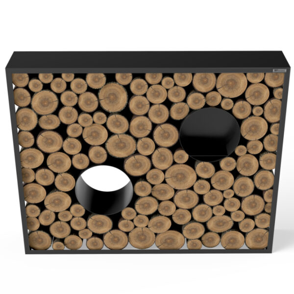 Fenster rund Kaminholzregal Schwarz «Tinted Log» - Image 4