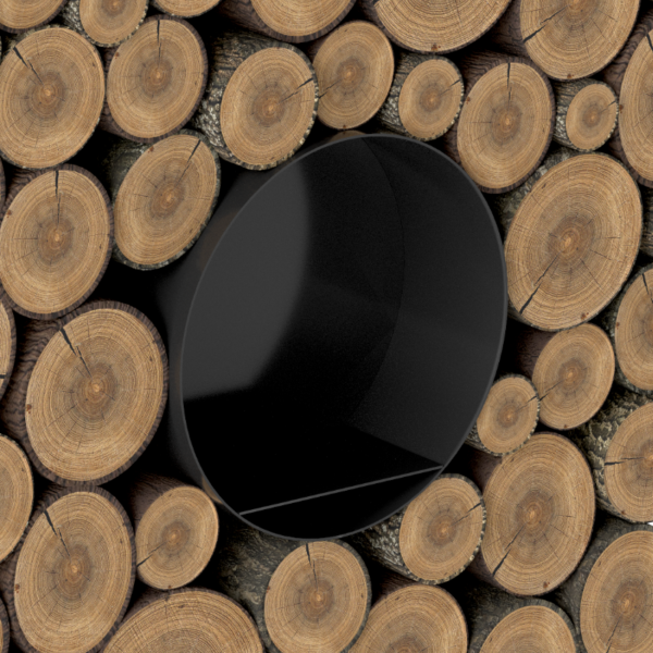Fenster rund Kaminholzregal Schwarz «Tinted Log» - Image 3