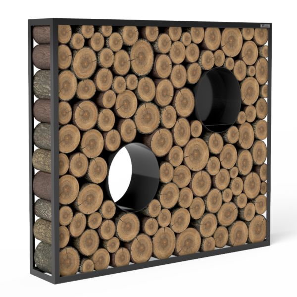 Fenster rund Kaminholzregal Schwarz «Tinted Log» - Image 5