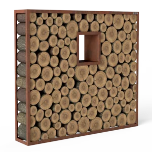 Fenster eckig Kaminholzregal Rost «Nature Log»