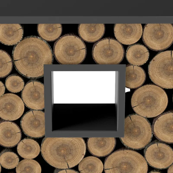 Fenster eckig Kaminholzregal Schwarz «Tinted Log» - Image 2