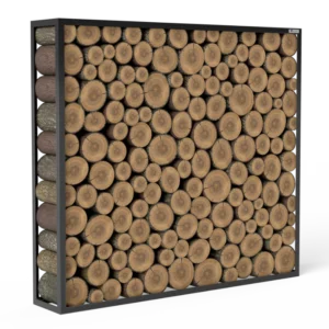 Kaminholzregal Schwarz «Tinted Log», 100-200 x 35 x 180 cm