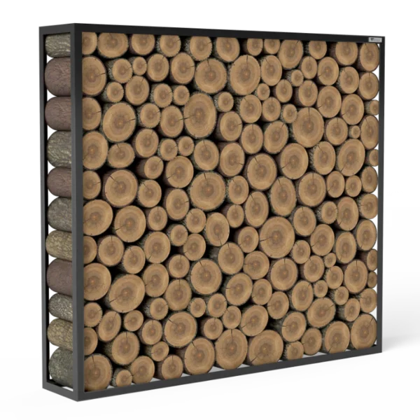 Kaminholzregal Schwarz «Tinted Log», 100-200 x 35 x 180 cm