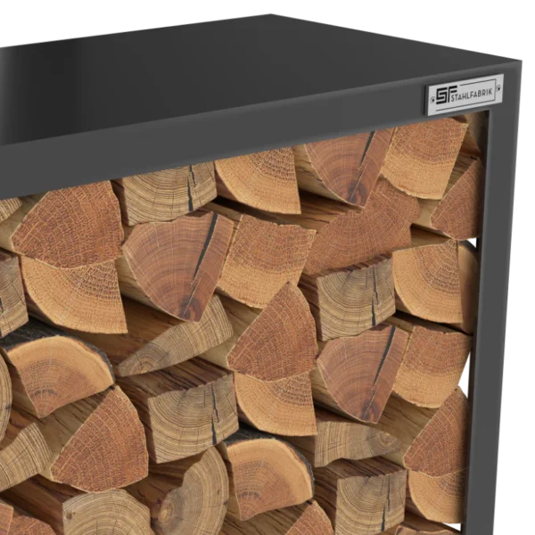 Kaminholzregal Schwarz «Tinted Log», 100-200 x 35 x 180 cm - Image 2