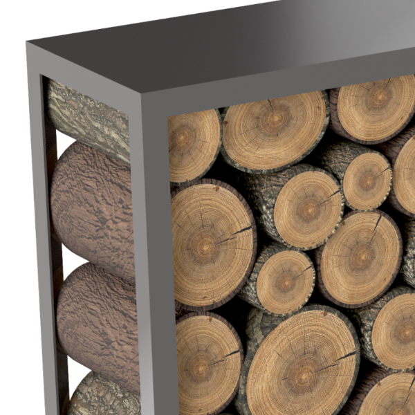 Kaminholzregal Anthrazit «Coal Craft», 100-200 x 35 x 180 cm - Image 2