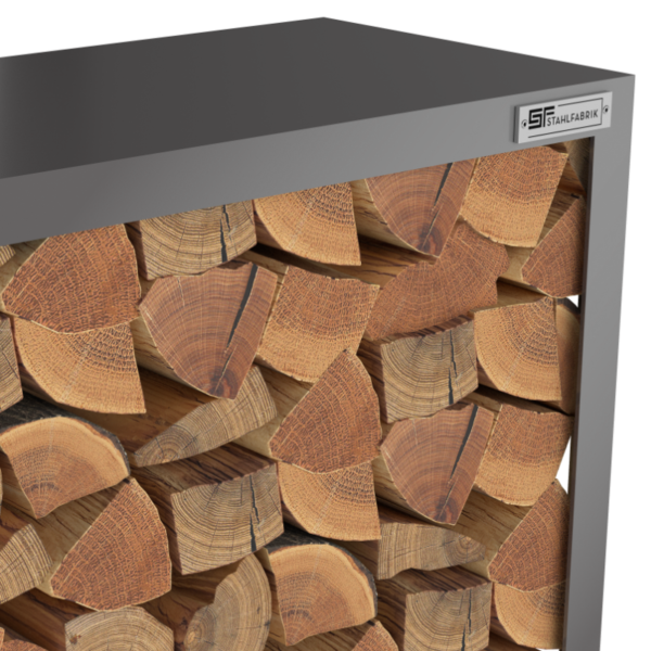 Kaminholzregal Anthrazit «Coal Craft», 100-200 x 35 x 180 cm - Image 4