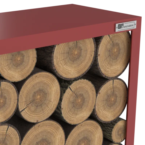 Kaminholzregal Weinrot «Bordeaux Blend», 100-200 x 35 x 180 cm - Image 2